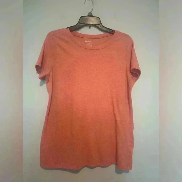 Torrid Shirt Womens Plus Size 00 Orange/Pink Short Sleeve Classic Fit T Shirt - Picture 1 of 3